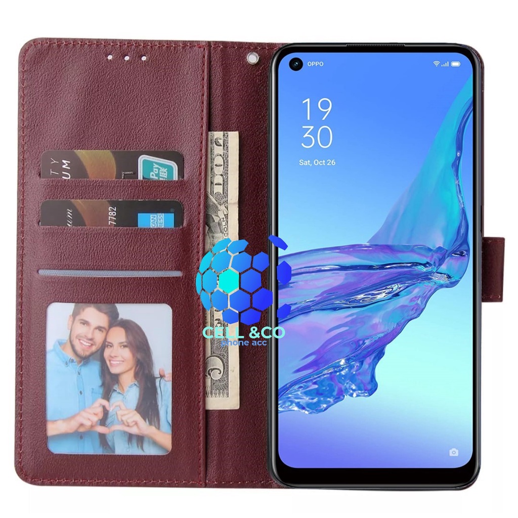 NEW OPPO RENO 7 4G CASE FLIP WALLET LEATHER KULIT PREMIUM SARUNG BUKA TUTUP FLIP CASE OPPO RENO 7