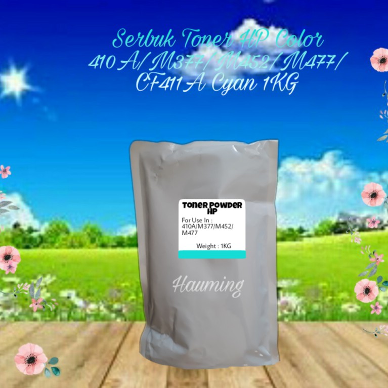Serbuk Toner HP 410A Pro M377 M452 M477 M377dw M452dw M452nw M477fdw M477fnw CF411A Cyan 1kg