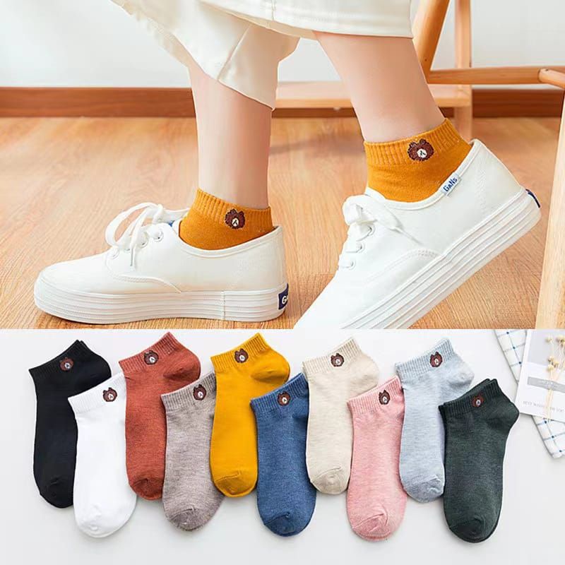 Kaus Kaki Wanita Pendek Motif Lucu Fashion Korea Sock Import Termurah