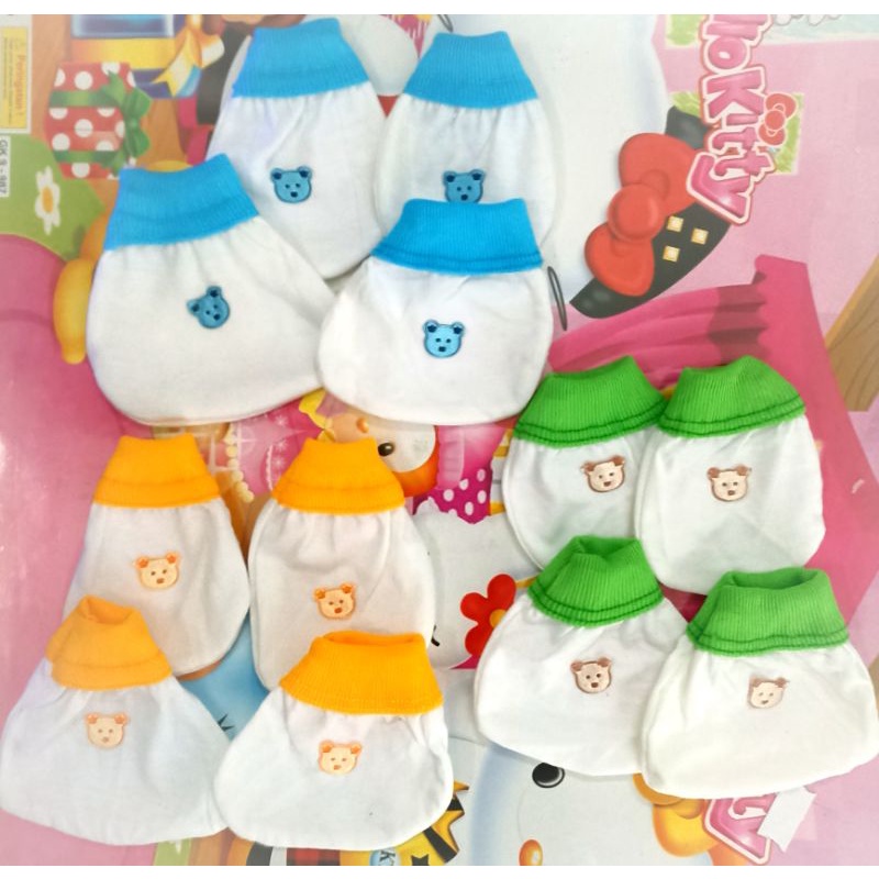 3 PCS Set Sarung Tangan Kaki Bayi bayi baru lahir Sepasang Sarung Tangan Sarung Kaki Bayi Newborn