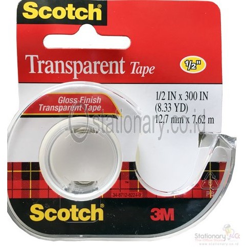 3M Scotch Transparent Tape 144-SS 1/2 X 300