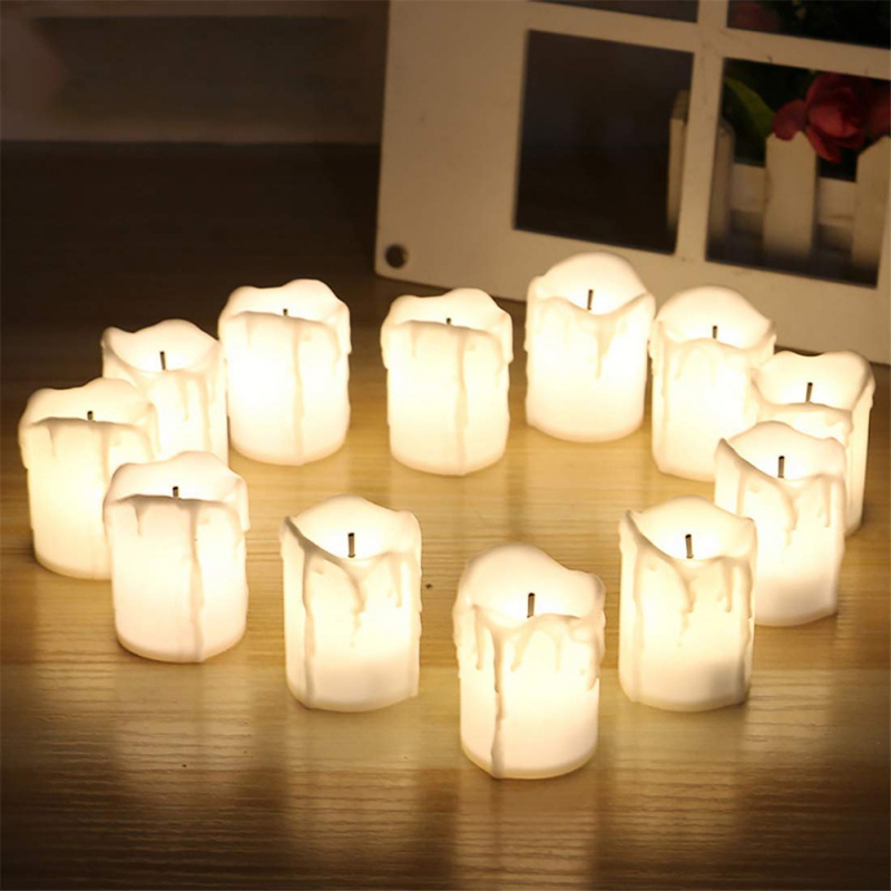 1Pc LED Electronic Simulation Candles Light/Romantic White Tealight Lamp/Flameless Christmas Holiday Halloween Wedding Decoration