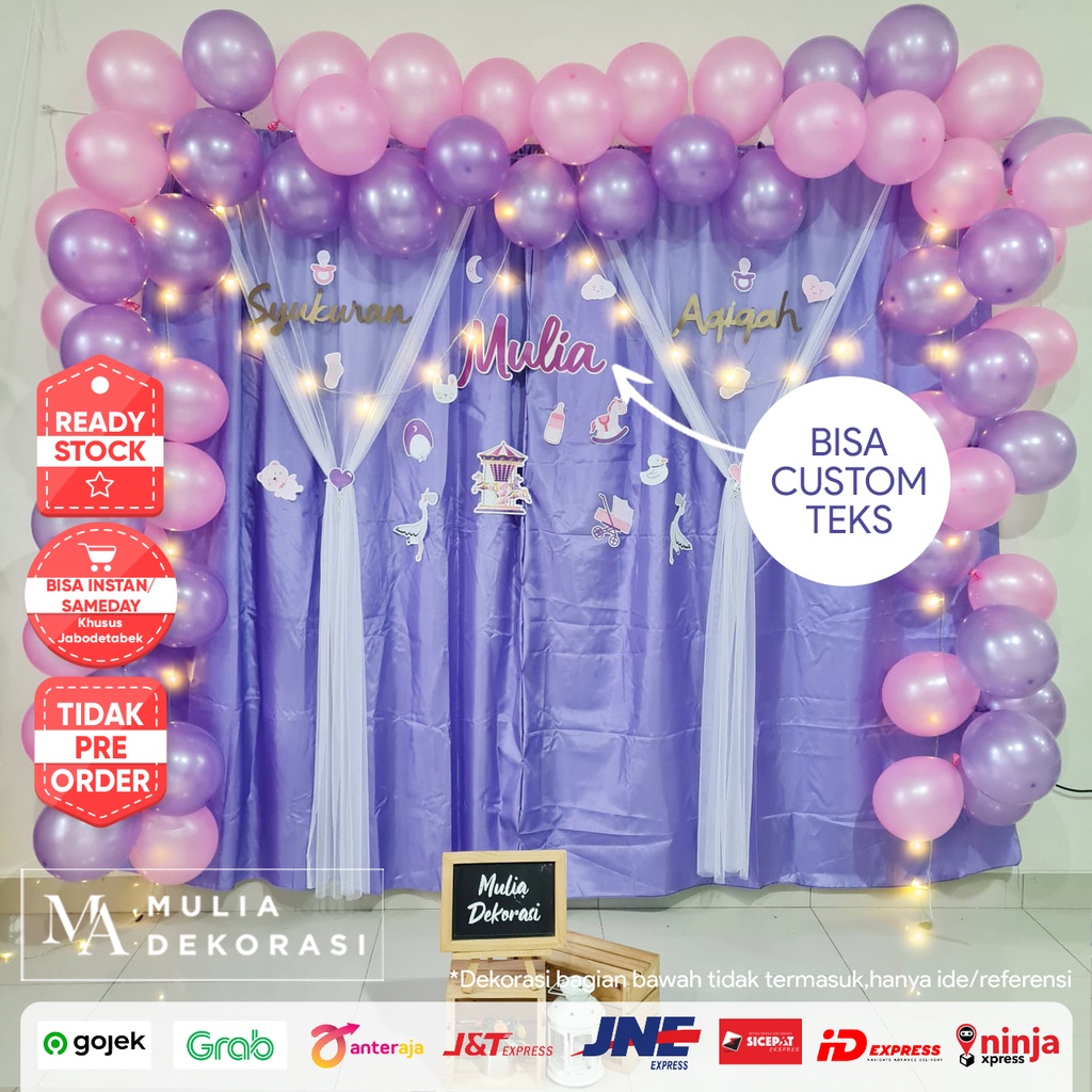 Dekorasi Backdrop Photobooth Aqiqah Khitan Syukuran 4 7 Bulan Ultah Paket Mulia N Balon