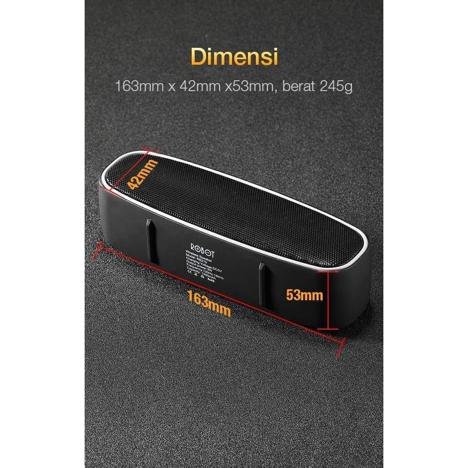 ROBOT Speaker Bluetooth RB210 V5.0 Support Flashdisk & MicroSD Gransi Original Resmi-4