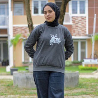 VESPA SWEATER FLEECE UNISEX TEBAL TERBARU`