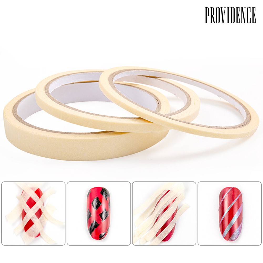 Providence 3 Gulung Stiker Tape Motif Garis-Garis Untuk Dekorasi Nail Art/Manicure