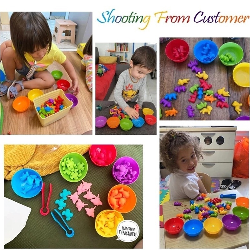 1 Set Mainan Edukasi Dini Bayi / Anak Model Hewan Bahan Karet Lembut