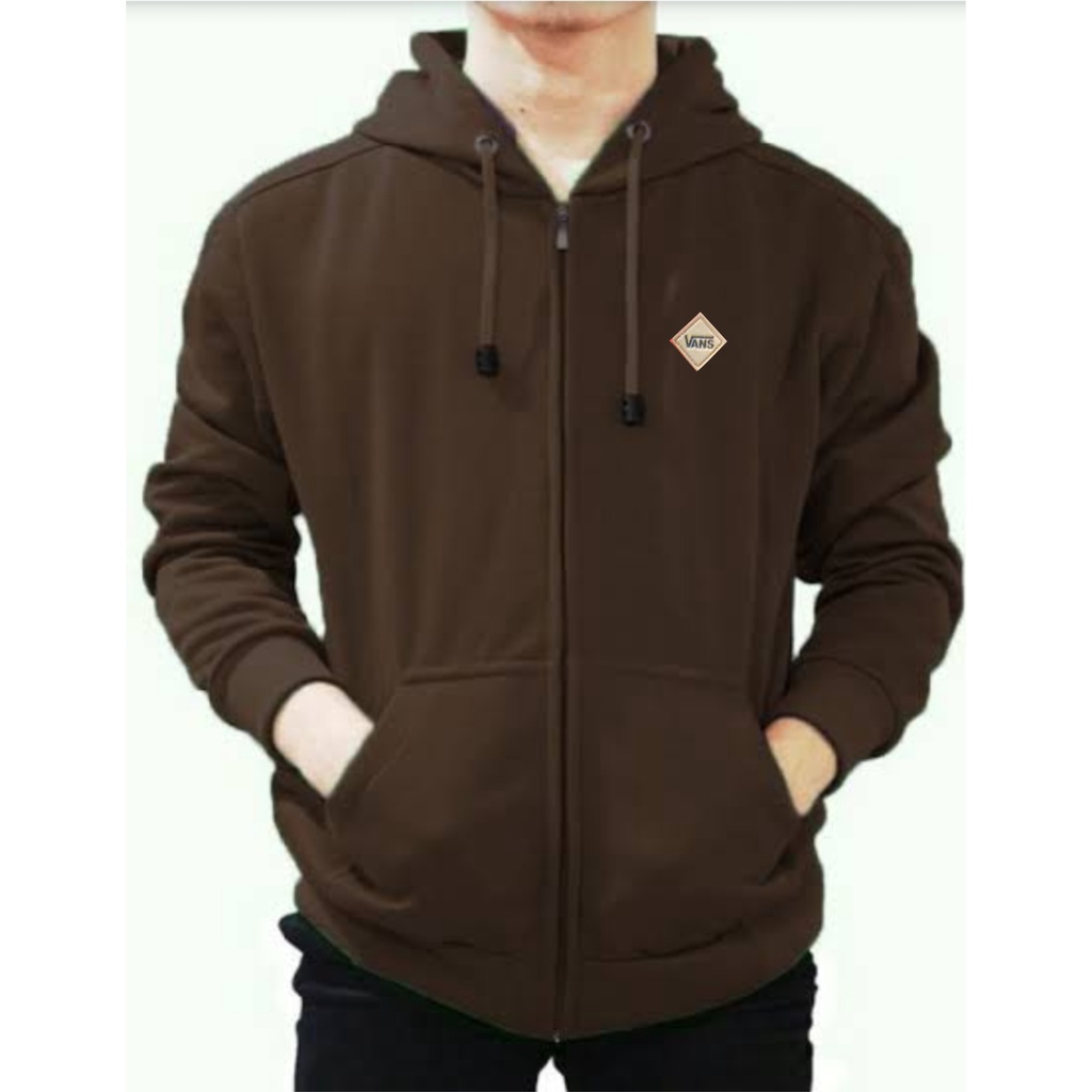 Hoodie Zipper Oversize Logo Tempel Kulit Vans Ukuran M L XL XXL