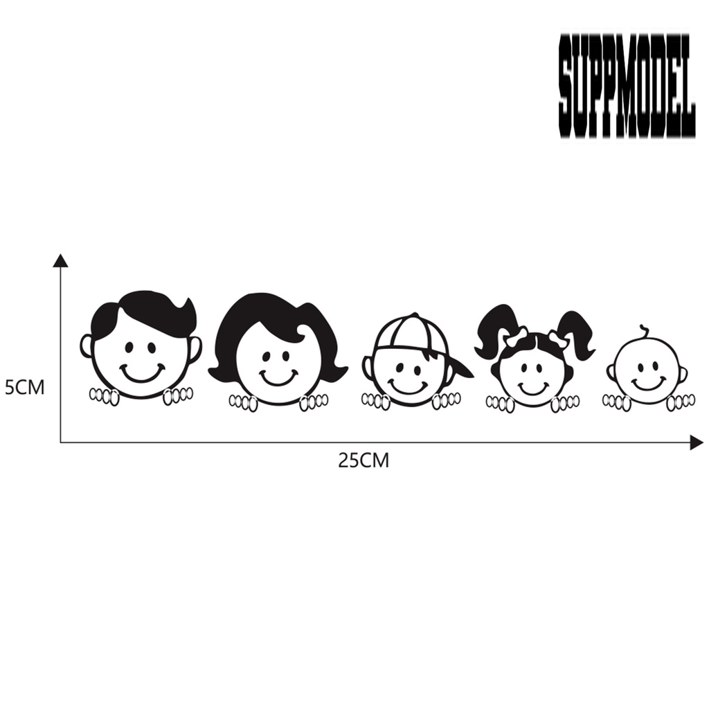 Stiker Motif Kartun Keluarga Bahan PVC Anti Air Tahan Lama Untuk Dekorasi Mobil