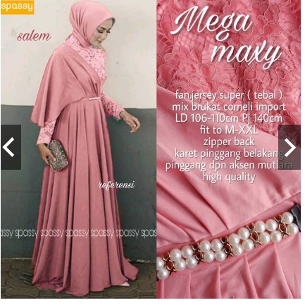 SET MEGA MAXY Dress Matt Jersey MIX BROKAT Shopee Indonesia