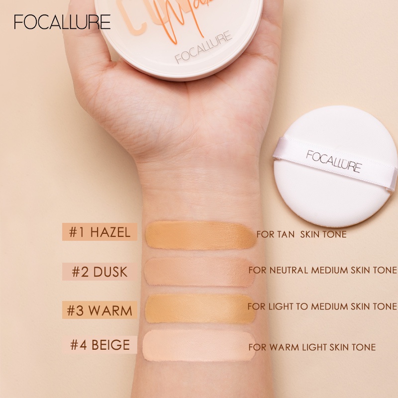 FOCALLURE Matte BB Cushion Foundation  Natural Plant Skin Nourish Moisturizing-Tahan Lama 24 Jam