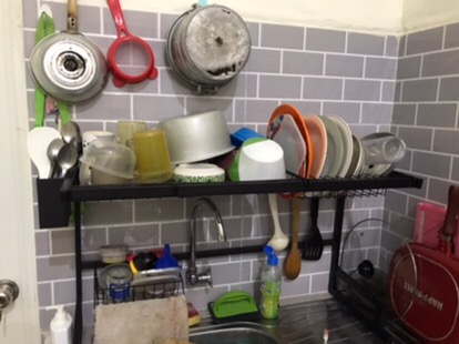 Es Rak Dapur Hitam Rak Wastafel Rak Piring Dan Peralatan Dapur 65cm