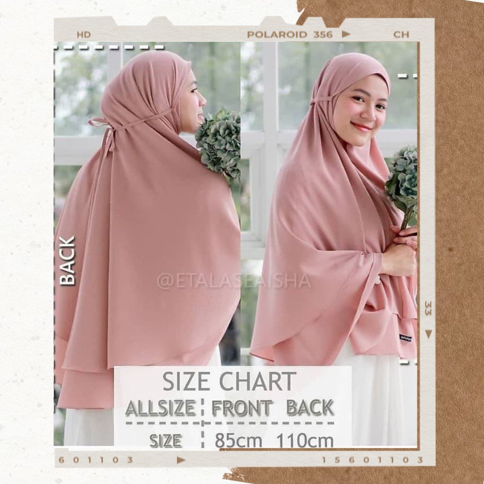Hijab Jilbab Khimar Ceruti Premium Kayla 2 Layer / Khimar Instant Syar'i Syari Instan Jumbo