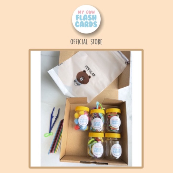 

My Own Flashcards Busy Jar Montessori Kids Play Sensory Toy Murah