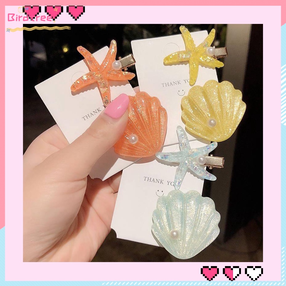 COD Pin Jepit Rambut Korea anak bayi Wanita Bintang Laut Kerang 2021 Baru Lucu Duckbill Clip Bangs Girls Bulang Ready Stock import murah