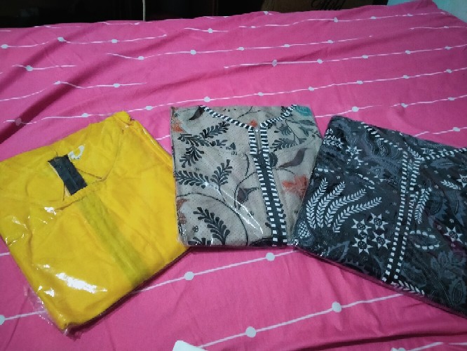 M-l-xl-xxl Batik Tunik Wanita Asj Sa Hrb026 Kenongo Pekalongan Sogan Tulis