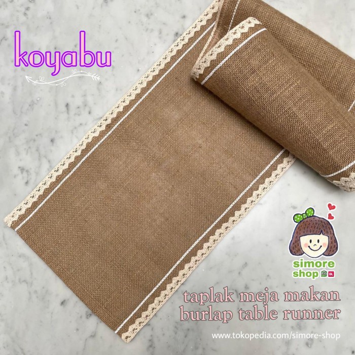 Taplak Meja Makan - Taplak Meja Makan Goni Burlap Table Runner