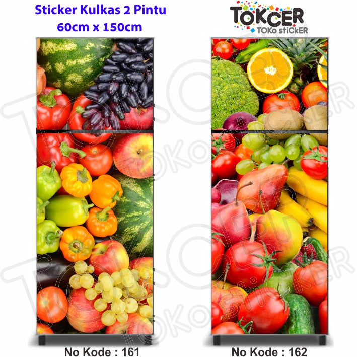 Stiker Kulkas 1 Pintu dan 2 Pintu Sayuran dan Buah