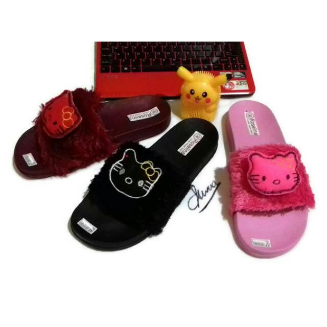 COD sandal bulu boneka hello kitty