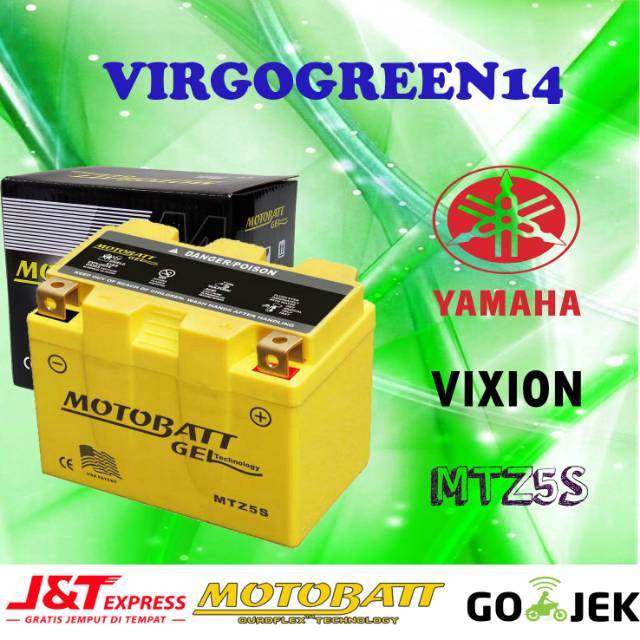 Aki Motor Yamaha Vixion Mtz5s Aki Kering Gel Shopee Indonesia