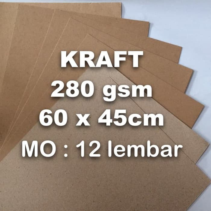 

KARTON KRAFT 275 gsm 60X45 A2+ LINER COKLAT PACKING BOX CRAFT
