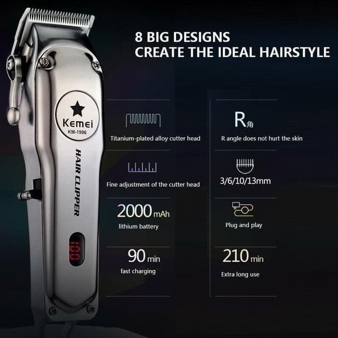 KEMEI KM 1996 PROFESIONAL MESIN CUKUR RAMBUT KEMEI KM-1996