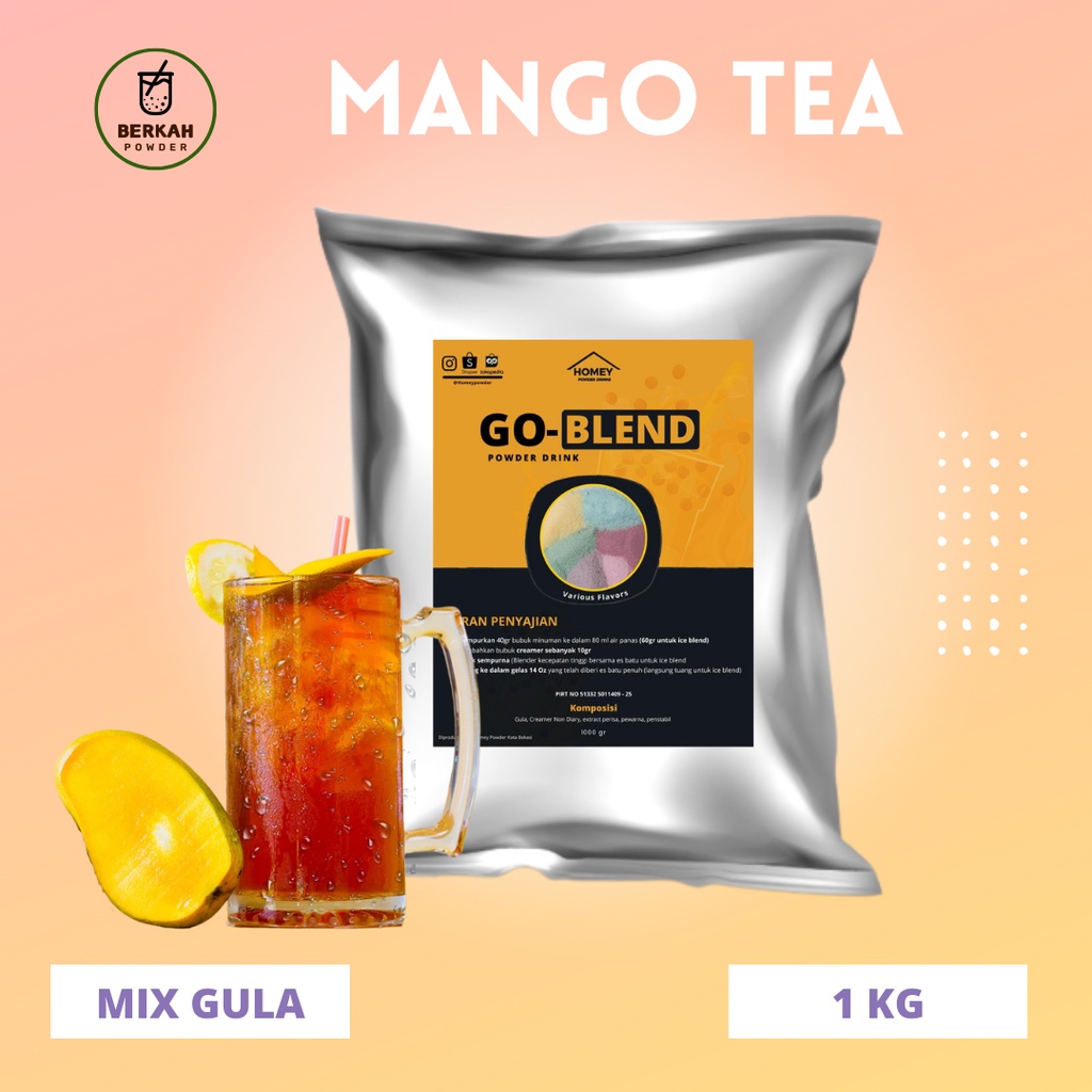 

Bubuk Minuman Rasa MANGO TEA 1Kg / Teh Mangga / minuman viral kekinian Boba instan