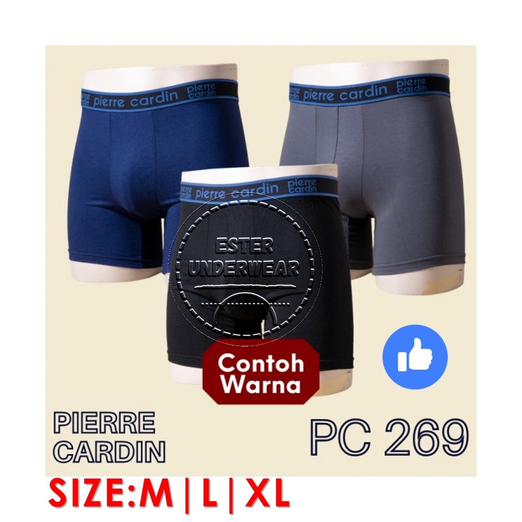 Celana Boxer Pria PIERRE CARDIN PC 269 ISI-2 PCS bahan Rayon Spandex