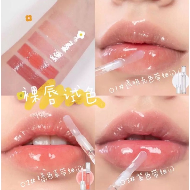 LIP GLOSS TAHAN AIR 6 WARNA LIP GLOSS KRISTAL BENING BERKILAU HIDRASI MAKEUP TAHAN LAMA