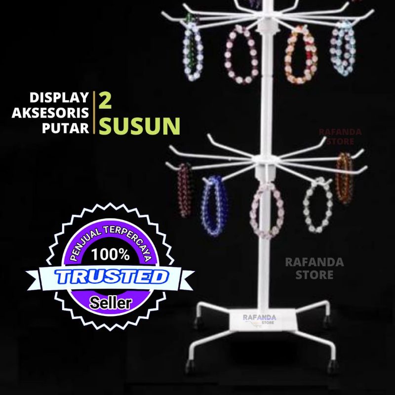 DISPLAY PUTAR 2 tingkat Pajangan Aksesoris Display putar matahari 2 susun