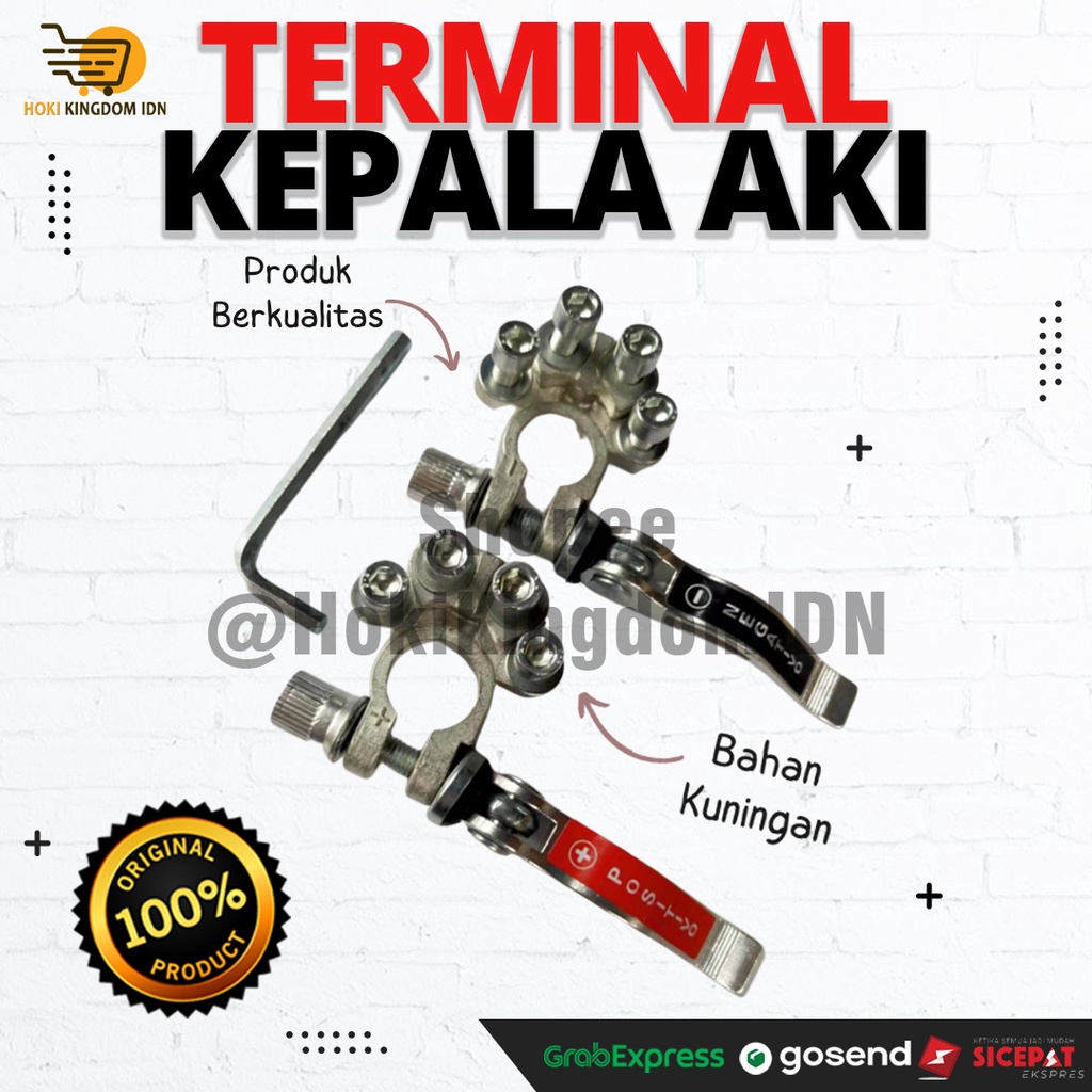 Kepala Aki Klem Aki Terminal Accu Mobil Bahan KUNINGAN