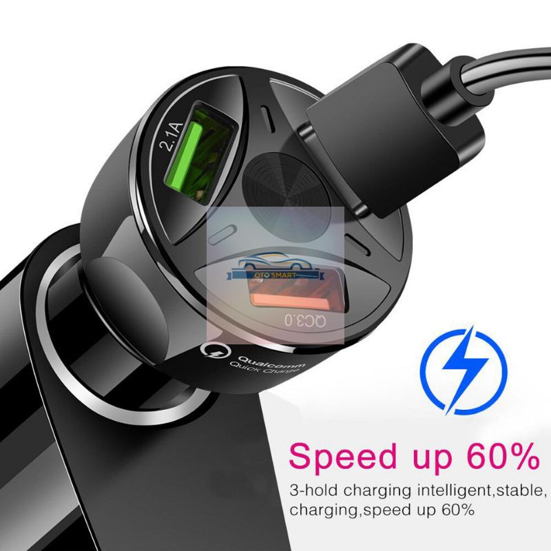 Car Charger HP Mobil Motor 3 USB Ports QC 3.0 fast Charging