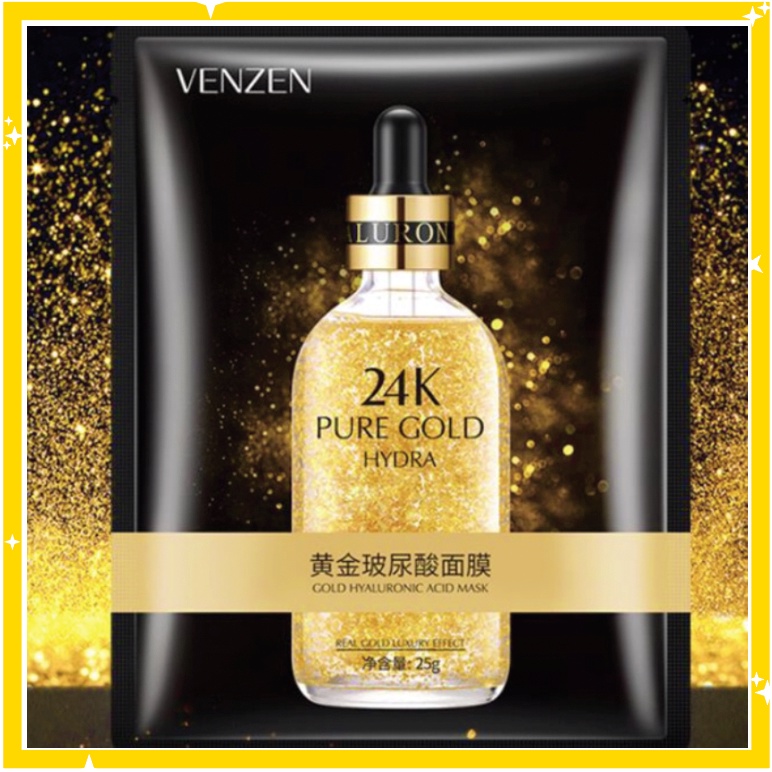 VENZEN Gold 24K Sheet Facial Mask Masker Wajah Emas BQ019