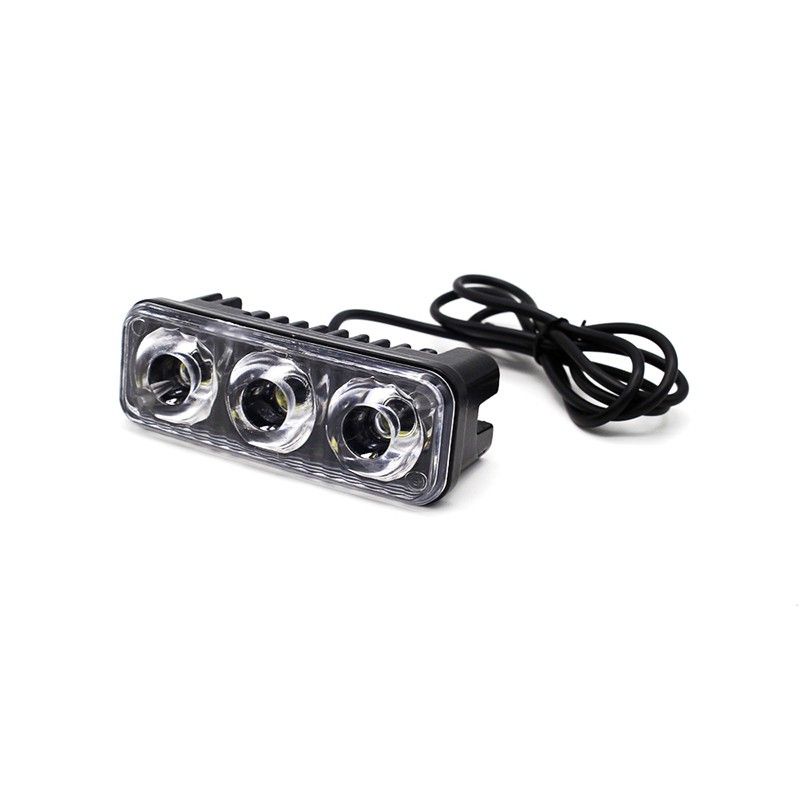 Lampu Tembak LED E03 Sorot Cree 3 Mata 2 Mode Motor Mobil E03R Kabut Worklight Lampu Bar Offroad DRL Flash Running Tembus Kabut CWL OWL