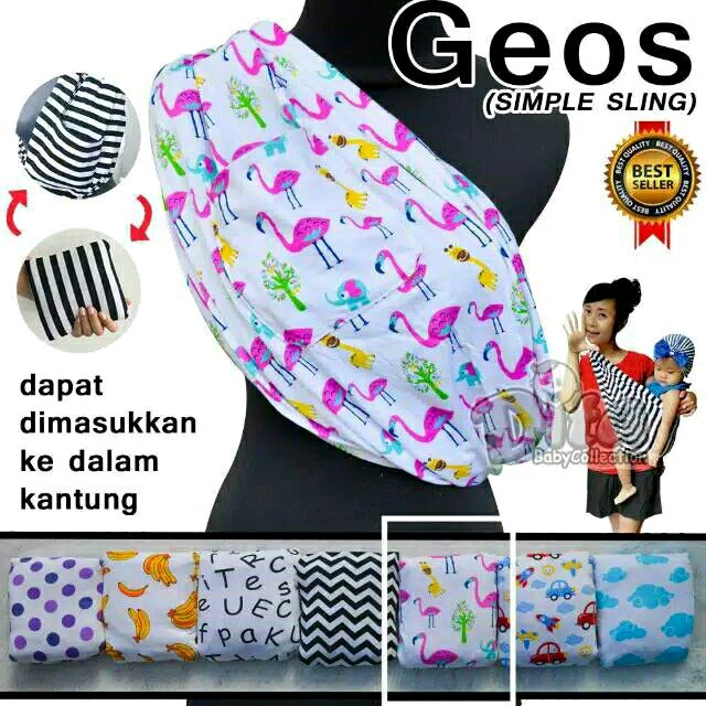 Gendongan GEOS Bahan Kaos Aneka Motif - Gendongan Bayi - Gendongan GEOS DITA