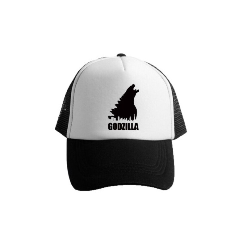 Topi Trucker GODZILLA - HITAM PUTIH