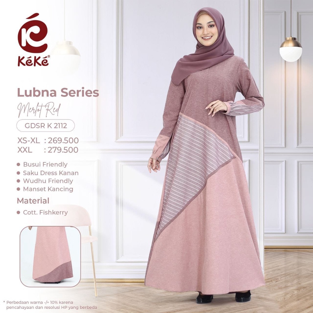 GAMIS TERBARU 2022 KEKE LUBNA SERIES MERLOT RED (GDSR 2112)