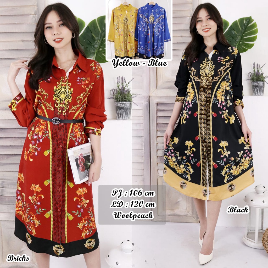 M9375 tunik cantik JUMBO woolpeach import bangkok DG937 adem