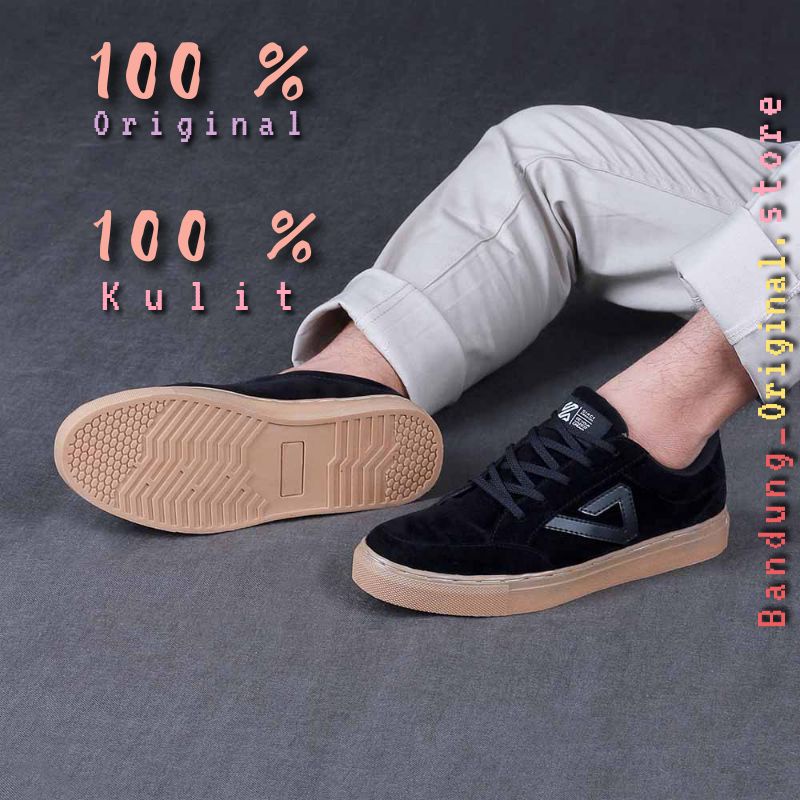 Sepatu Kulit Casual Sneakers Pria Keren Kets Distro Suede Premium Asli Original Terbaru