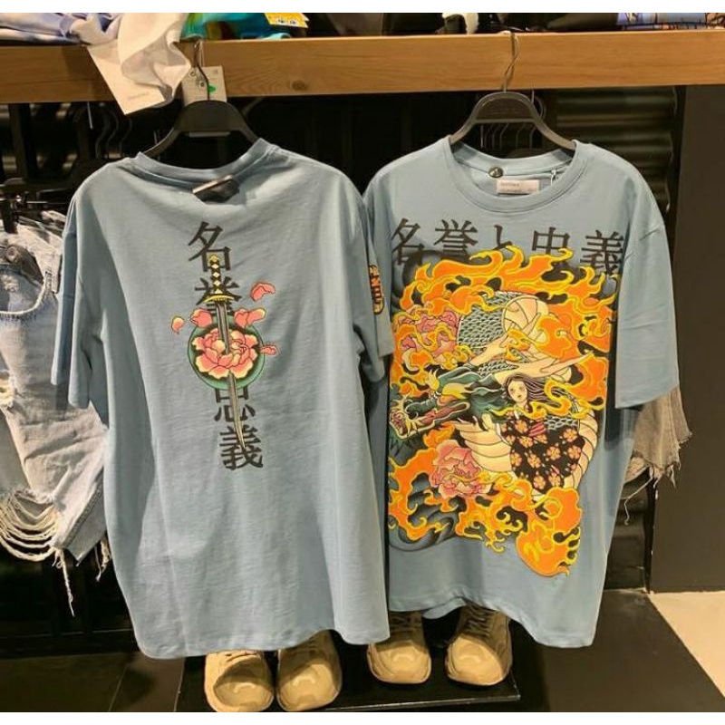 Kaos Pria Print Tshirt Bershka Man Original