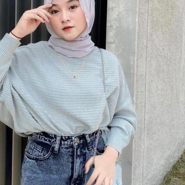 ✿ BLOUSE BATWING BAJU RAJUT | SWEATER RAJUT MODEL KELELAWAR | OUTER RAJUT Pakaian Wanita Atasan Wani