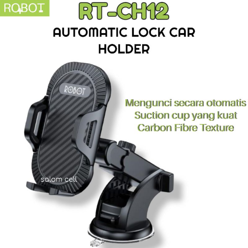 Dudukan HP Holder Mobil ROBOT RT-CH12 Cocok Untuk Semua Mobil Original