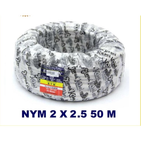 Kabel NYM Eterna 2x2,5 50m meter 2x2.5 50m 2 x 2,5 cable 2 x 2.5 50 m