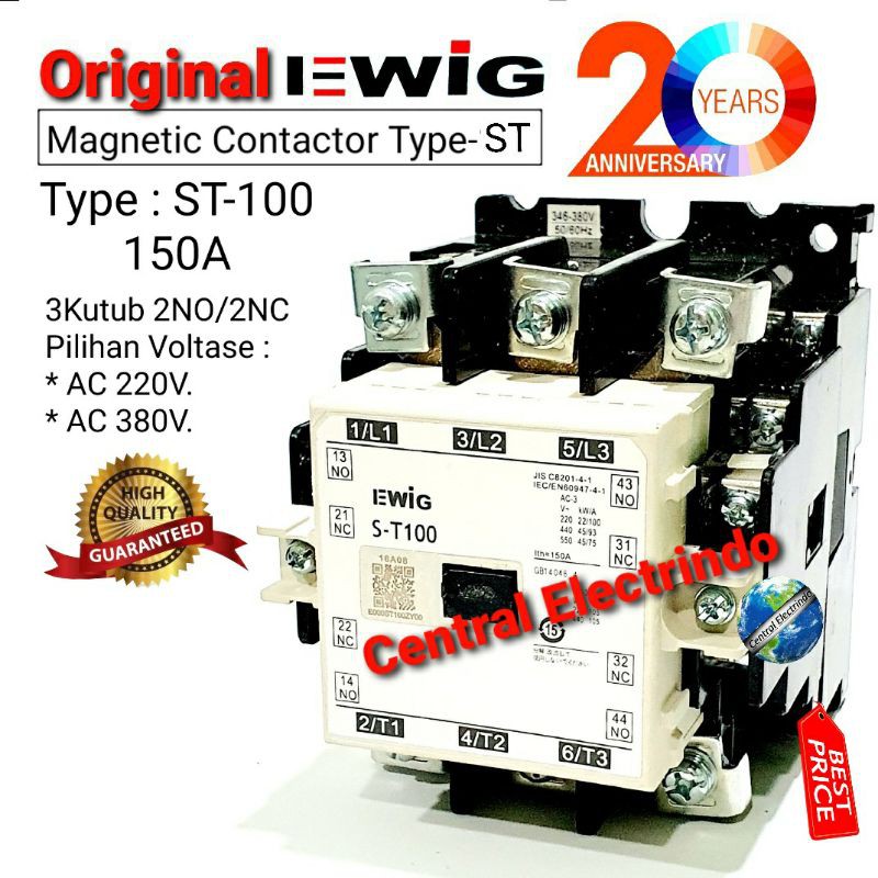 Magnetic Contactor ST-100 AC 220V EWIG.