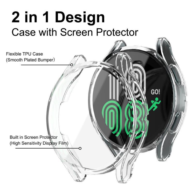 Bumper Full Cover For Samsung Galaxy Watch 4 40mm / Watch 4 44mm Rubber Case Soft Tpu Silicone Protective Case