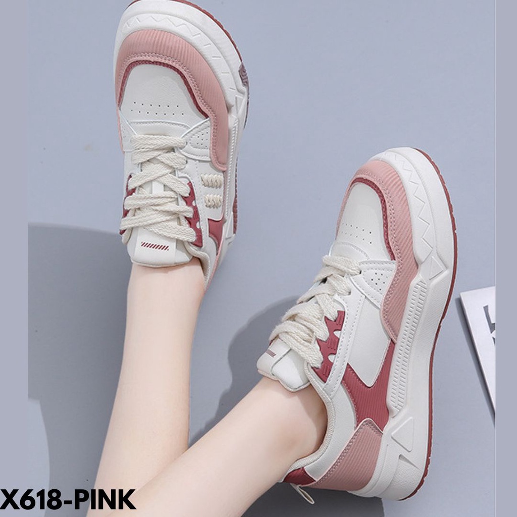 SEPATU WANITA KECE KEREN SNEAKERS GAYA KIDS ZAMAN NOW BAHAN PU KUALITAS IMPORT 618