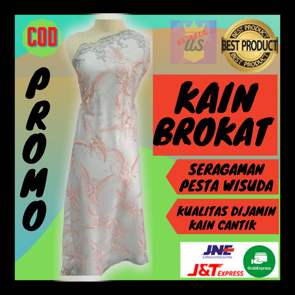 Bakal Bahan Kain Kebaya Gamis Tile Brukat Brokat Renda Akar Speder Mutiara Lamaran Meteran Couple