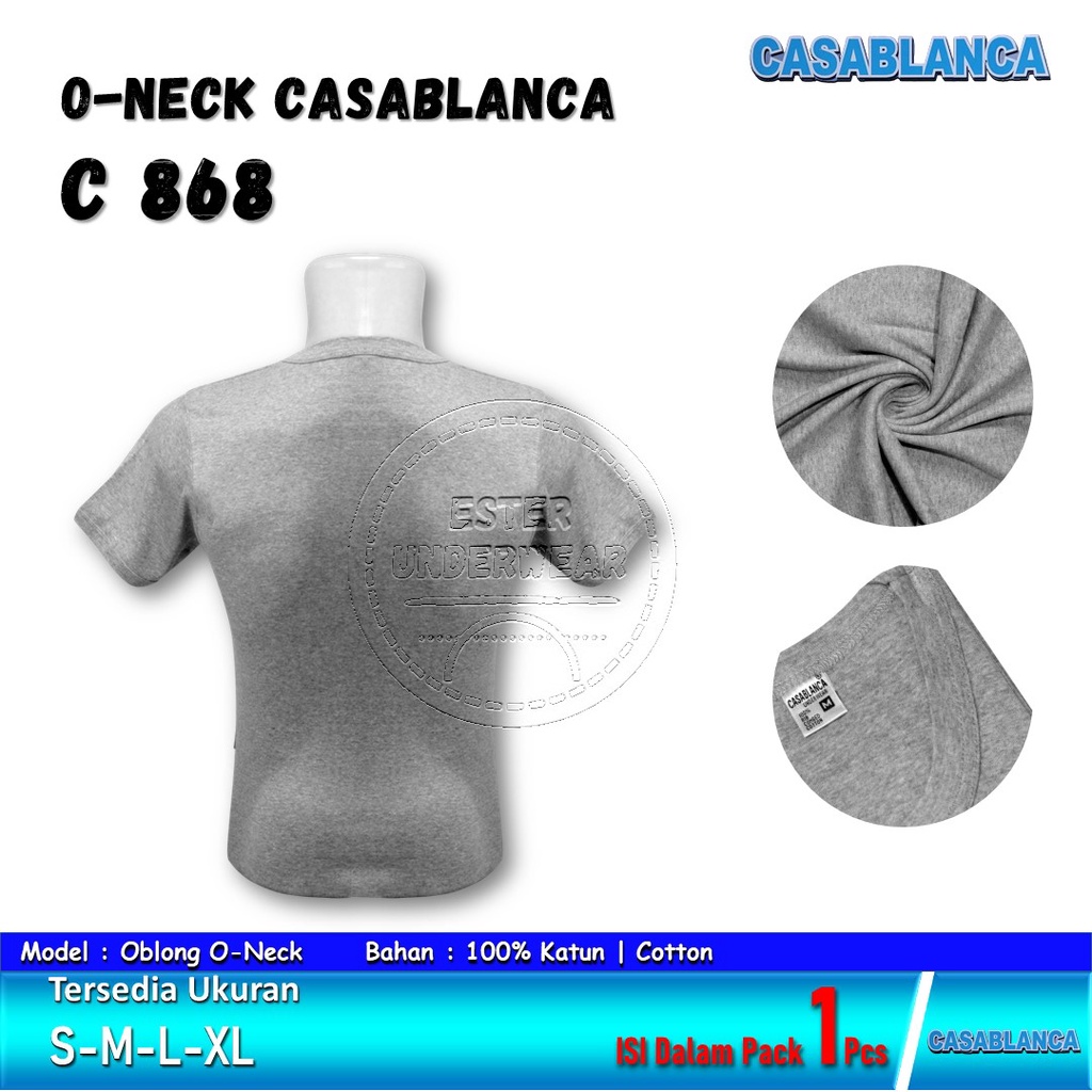 CASABLANCA Kaos Oblong Pria Dewasa R-neck C 868 Isi-1