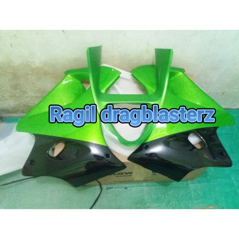 fairing bawah + vgrill ninja rr old hijau metalik original