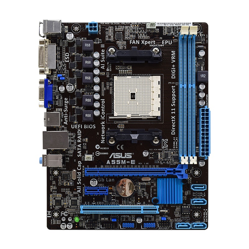 PREORDER ASUS A55M-E Motherboard DDR3 Motherboard FM2 AMD A55M A55 SATA II USB2.0 PCI-E X16 Slot Sup